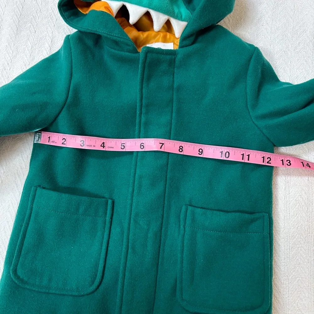 CAT AND JACK 18mo Green Dinosaur Pea Coat Jacket Costume - cute - hooded dino - Picture 5 of 8